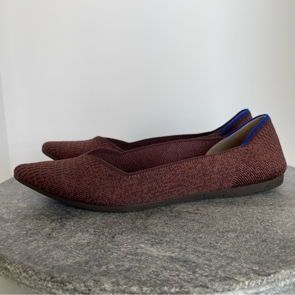 Rothys Truffle Python Brown Print The Point Flats… - image 3